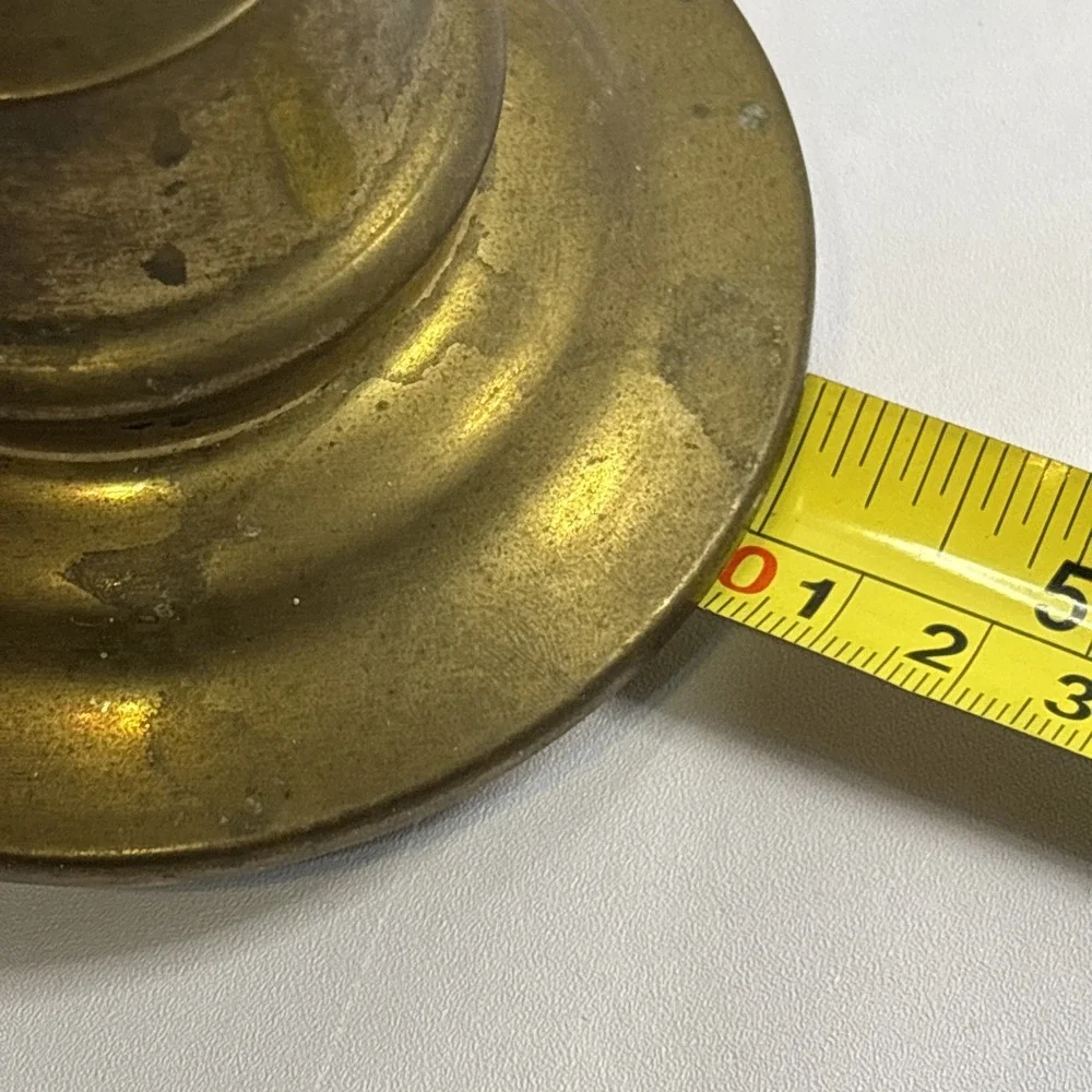 Vintage Brass MCM Candle Stand Brass‎ Pillar Candleholder 5 Inch